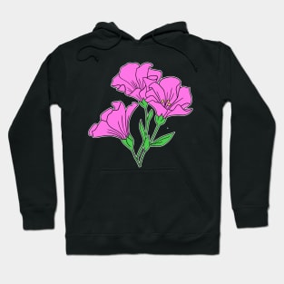 Pink Lily floral Hand Drawn Gardening Gift Hoodie